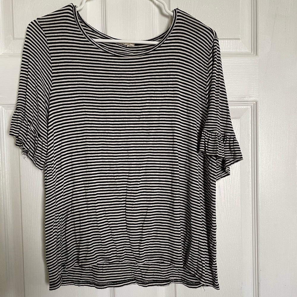 black and white striped tee